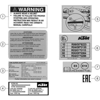 TECHNISCHE INFO AUFKLEBER