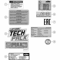 TECHNISCHE INFO AUFKLEBER